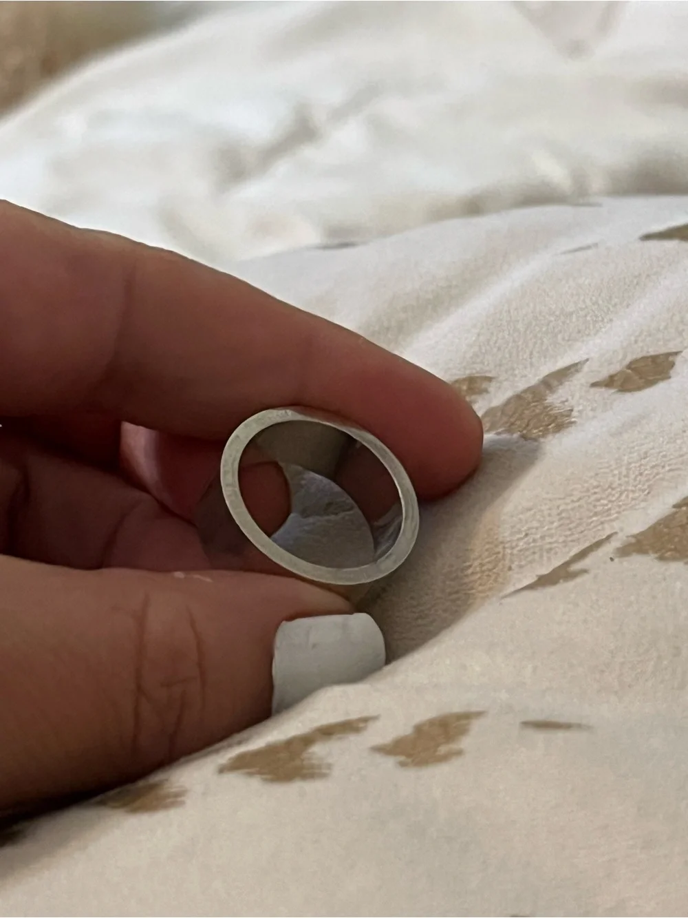 Gucci Silver Engraved Logo Band Ring